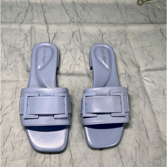 Calvin Klein Shoes - Calvin Klein Women's Tangelo Slip On Dress Flat Sandals - Light Blue 6M
